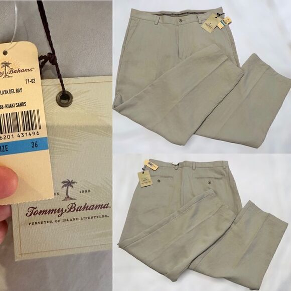 Tommy Bahama Silk Linen  "PLAYA DEL RAY” Pleated Pants Size 36 - Picture 1 of 12
